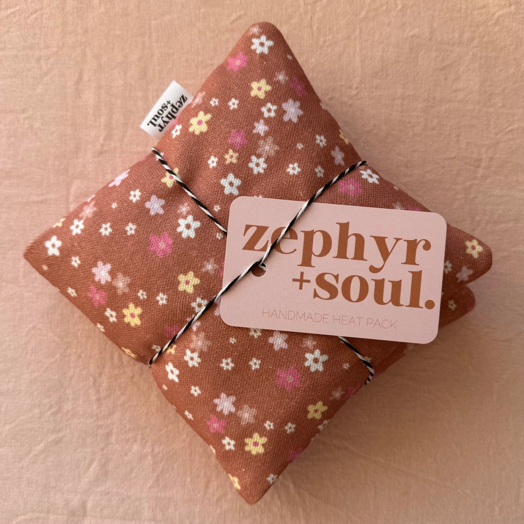 Heat Pack | Brown + Pink Floral