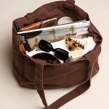 Load image into Gallery viewer, Everyday Pocket Tote | Chocolate Brown
