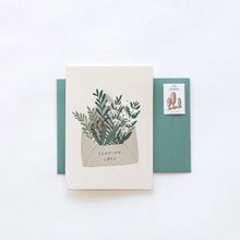 Load image into Gallery viewer, Sending Love Envelope Flowers Greeting Card
