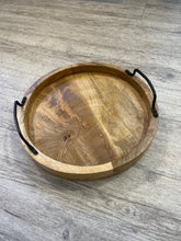 Load image into Gallery viewer, Erik Wood Tray with Metal Handles

