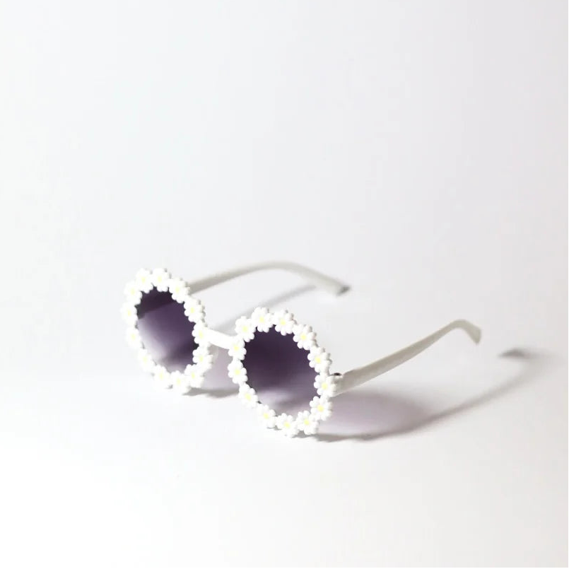 Kids Flower Power Shades | White