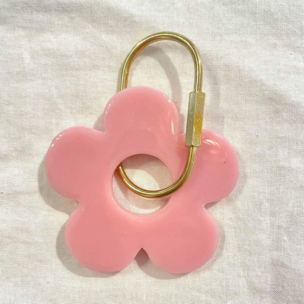 Handmade Daisy Keyring | Pink