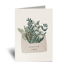 Load image into Gallery viewer, Sending Love Envelope Flowers Greeting Card
