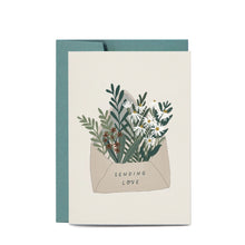 Load image into Gallery viewer, Sending Love Envelope Flowers Greeting Card
