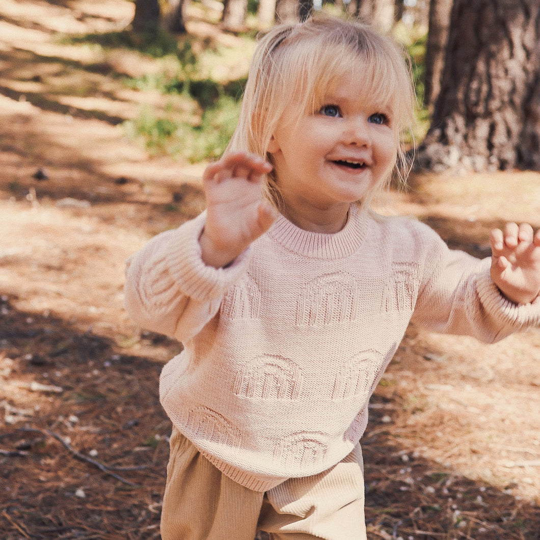 Rainbow Decorative Knit Jumper | Pearl Rainbow