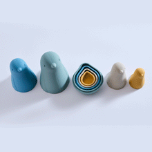 Load image into Gallery viewer, Silicone Penguin Nesting Dolls | Blue
