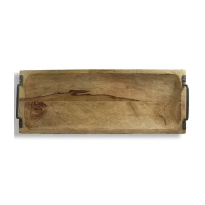 Erik Wood Tray with Metal Handles | Rectangle