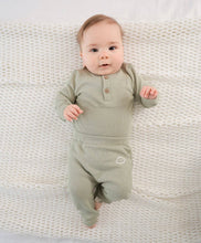 Load image into Gallery viewer, Organic Cotton Waffle Long Sleeve Bodysuit | Sage Green
