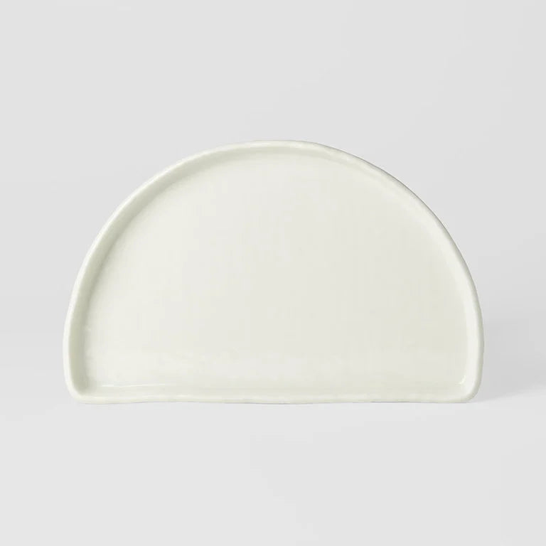 Half Moon Plate 21cm | Ivory White Glaze