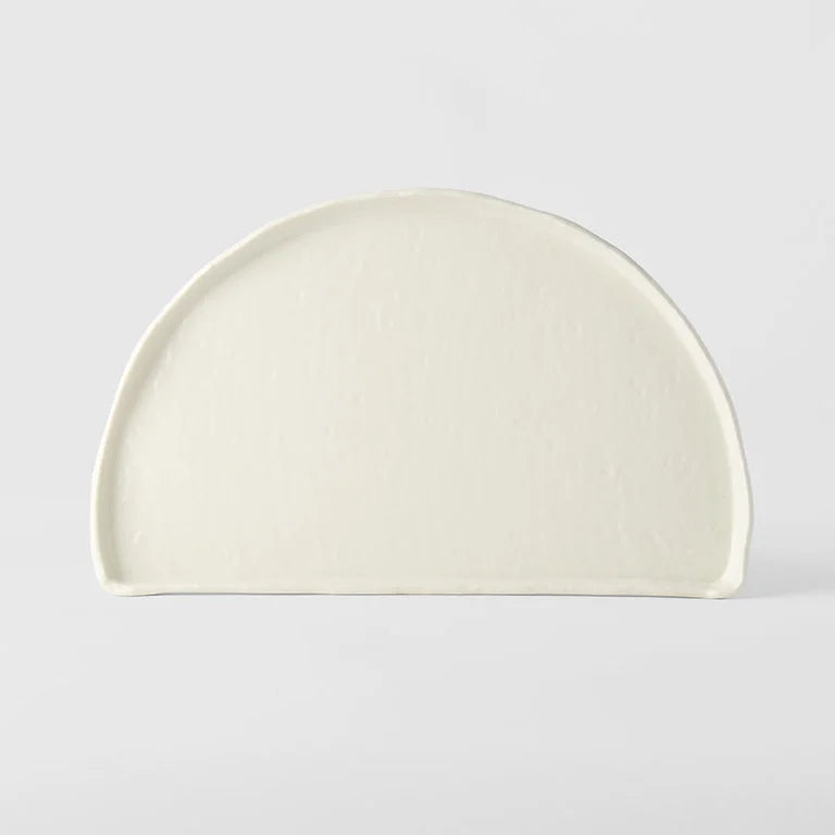 Half Moon Plate 27cm | Ivory White Glaze