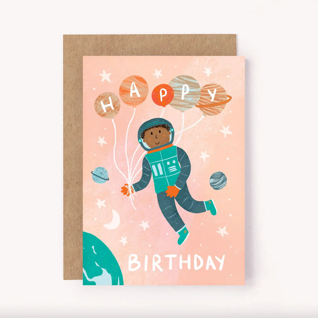 Astronaut Happy Birthday Card | Greeting Card