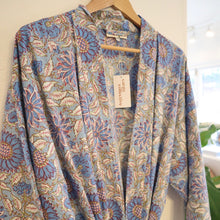 Load image into Gallery viewer, Block Printed Cotton Robe | Blue
