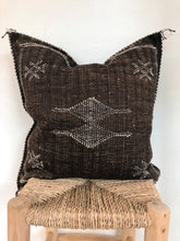 Load image into Gallery viewer, Moroccan Cactus Silk Cushion 50X50 | Dark Coffee
