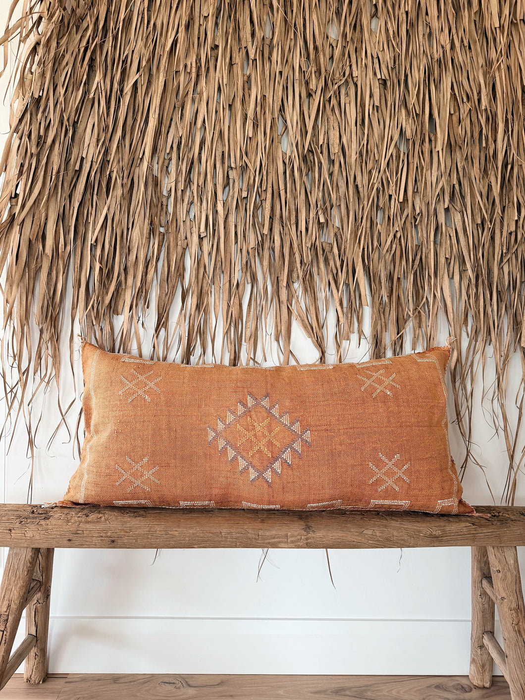 Cactus Silk Lumbar Cushion Cover 100x50 | Orange