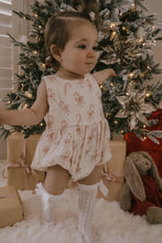 Load image into Gallery viewer, Muslin Bow Candy Cane Romper

