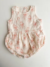 Load image into Gallery viewer, Muslin Bow Candy Cane Romper
