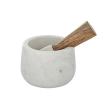 Load image into Gallery viewer, Marble/Wood Mortar &amp; Pestle
