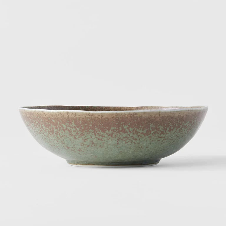Medium Oval Bowl 16cm | Green Fade Glaze