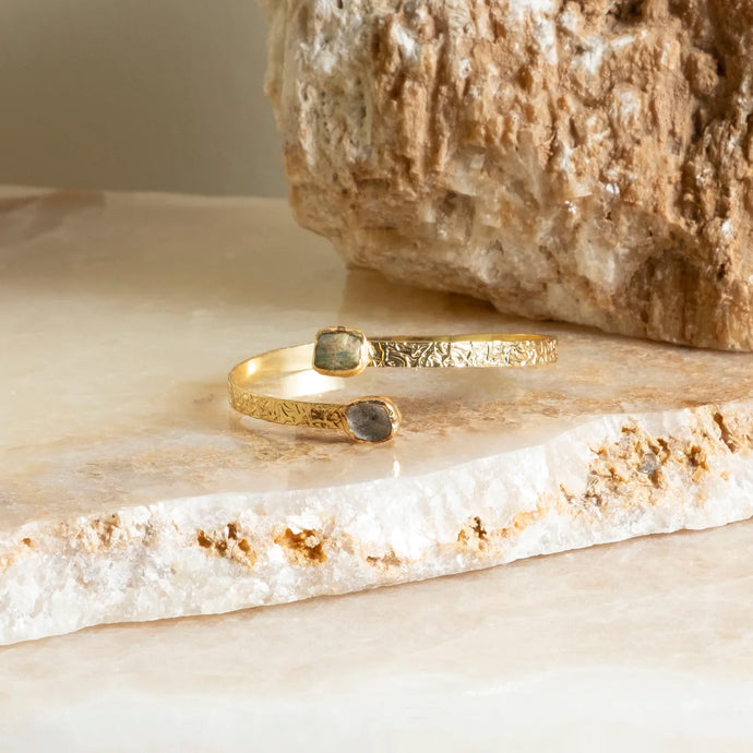 HALCYON DOUBLE STONE CUFF BRACELET