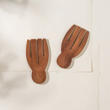 Load image into Gallery viewer, Recycled Sapodilla Wood Hand Salad Servers
