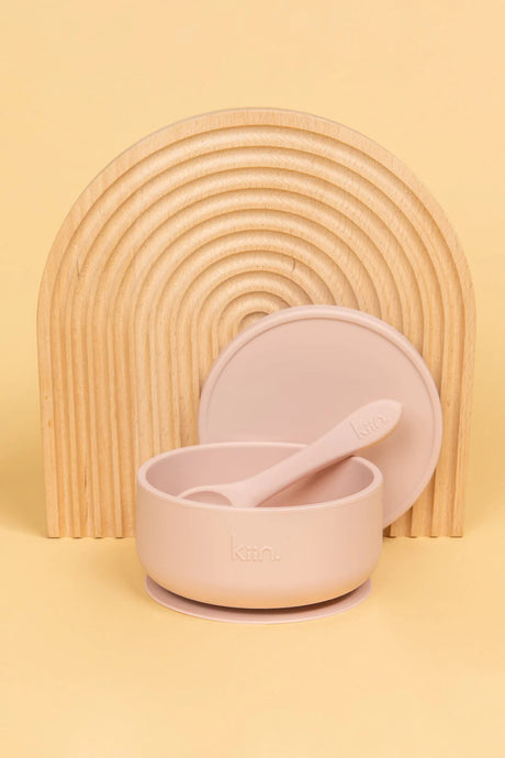 Silicone Suction Bowl with lid + Spoon Set | Blossom
