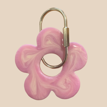 Load image into Gallery viewer, Handmade Daisy Keyring | Strawberry Milk
