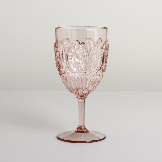 pink acrylic wine glass
