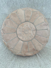 Load image into Gallery viewer, Moroccan Leather Ottoman Blush 
