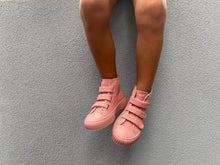 Load image into Gallery viewer, 100% organic cotton high top sneakers in pink
