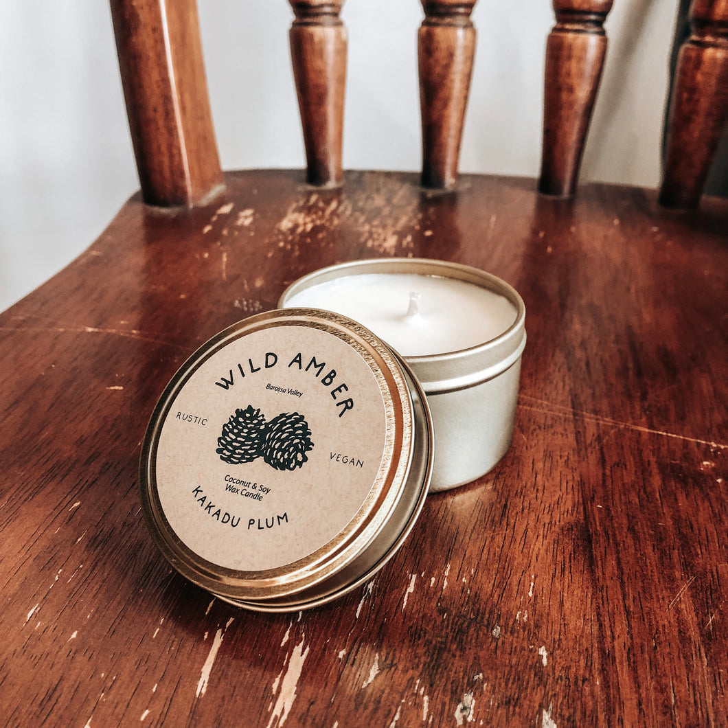 Kakadu plum travel tin candle 