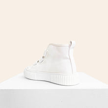 Load image into Gallery viewer, 100% organic cotton high top sneakers in white
