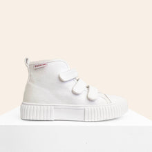 Load image into Gallery viewer, 100% organic cotton high top sneakers in white
