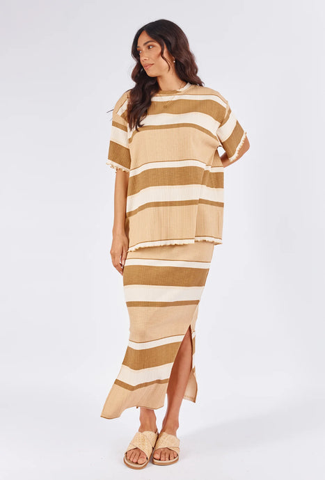 Alina Midi Skirt | Stripe Print