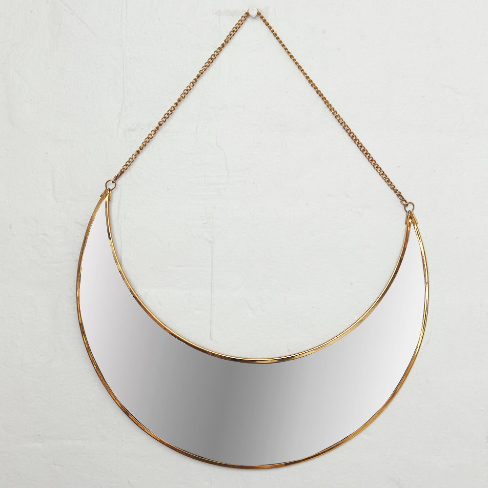 Moon brass mirror