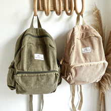 Load image into Gallery viewer, corduroy junior backpack khaki
