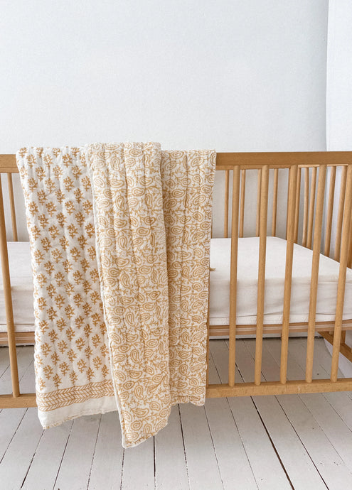 Cot Quilt - Cotton Filled | Golden Radha