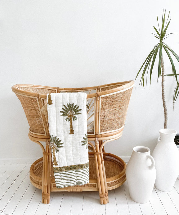 Cot Quilt - Cotton Filled | Green Palm Springs