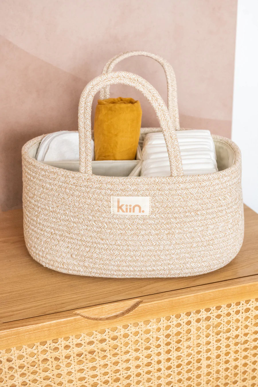 Cotton Rope Nappy Caddy Organiser