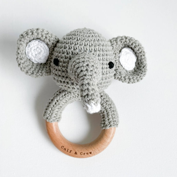 Crochet Elephant Rattle Toy