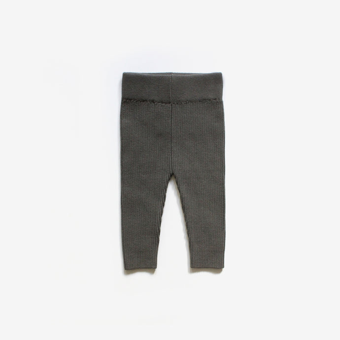 Organic Cotton Rib Knit Leggings | Moss