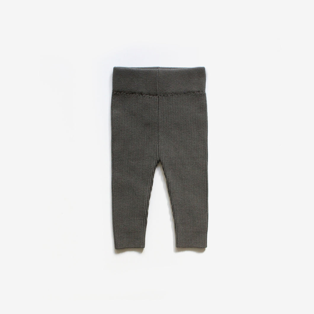 Organic Cotton Rib Knit Leggings | Moss