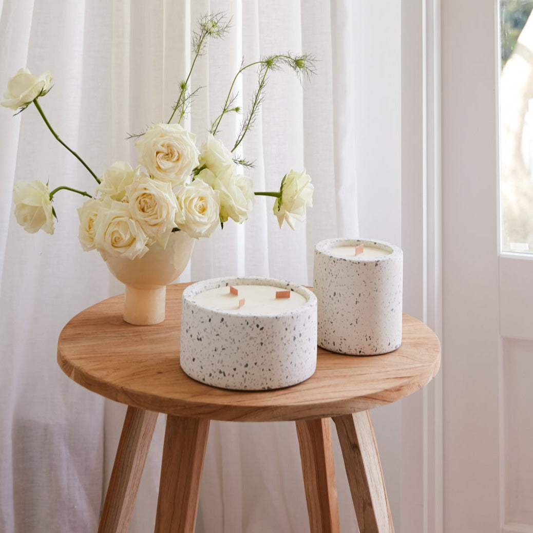 evania terrazzo candle 