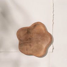 Load image into Gallery viewer, teak timber curved flora plate
