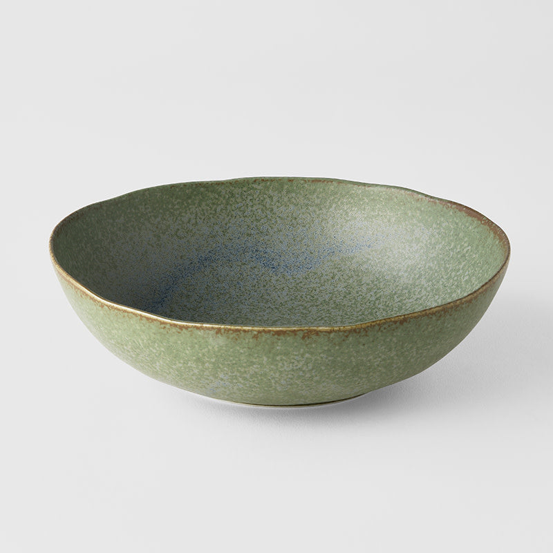 Large Oval Bowl 20cm | Green Fade Glaze