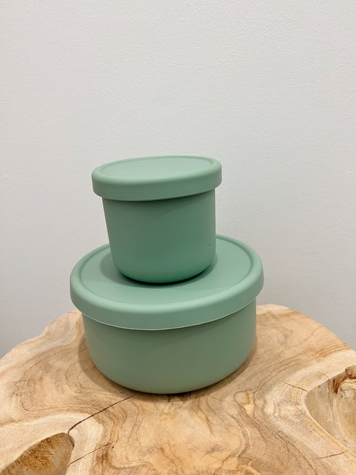 Small Round Silicone Lunch Bowl | Sage 