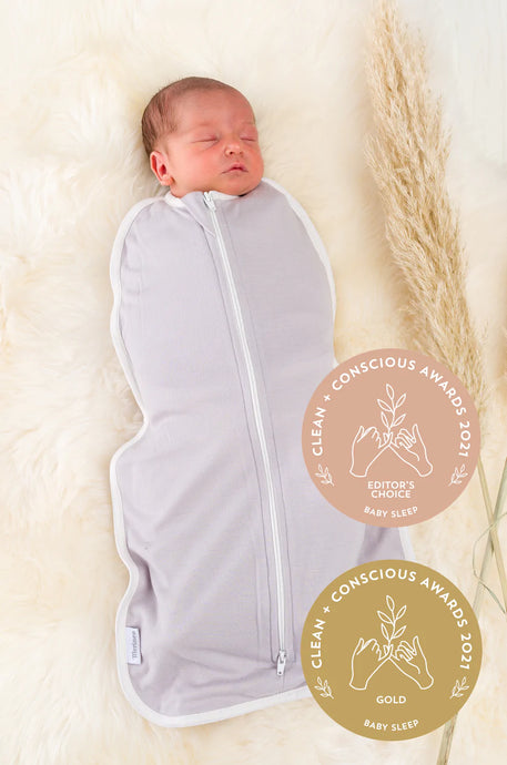 Merino Newborn Swaddle Bag | Soft Grey