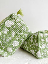 Load image into Gallery viewer, Nappy / Cosmetic Bag | Green Fleur
