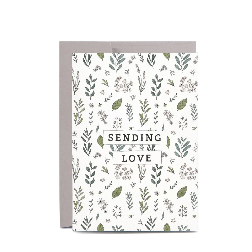 Sending Love Botanic Pattern Greeting Card