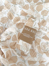 Load image into Gallery viewer, cotton/bamboo muslin swaddle lemon print

